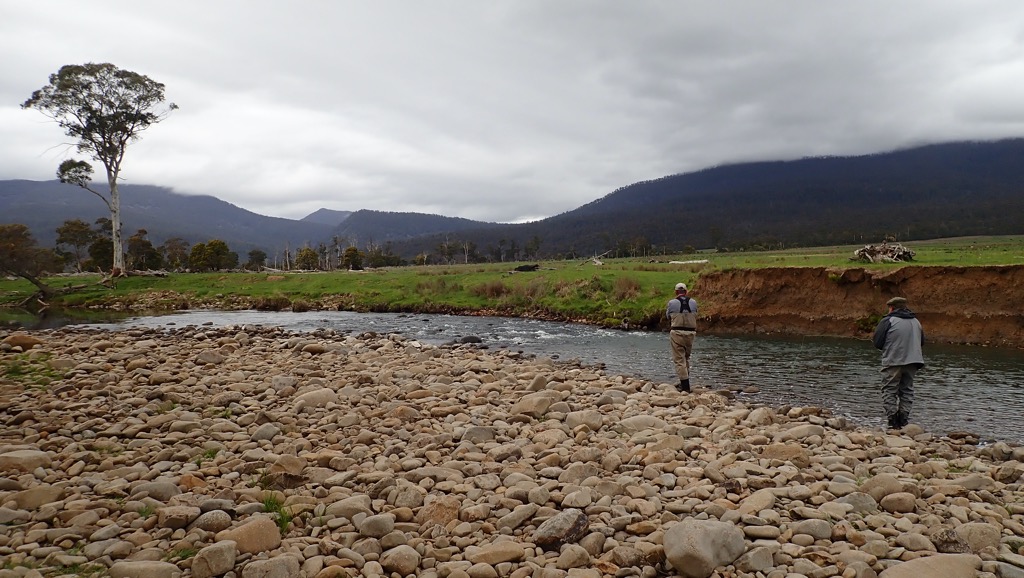 River fishing in Tasmania.  